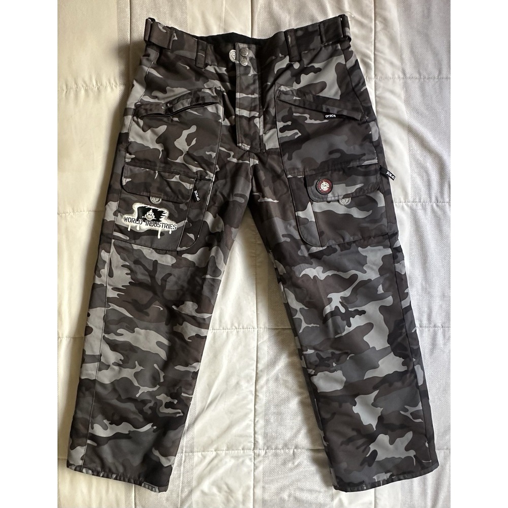 Vintage World Industries Outerwear Camo Snowboarding Snow Pants XL Youth Y2K SKI